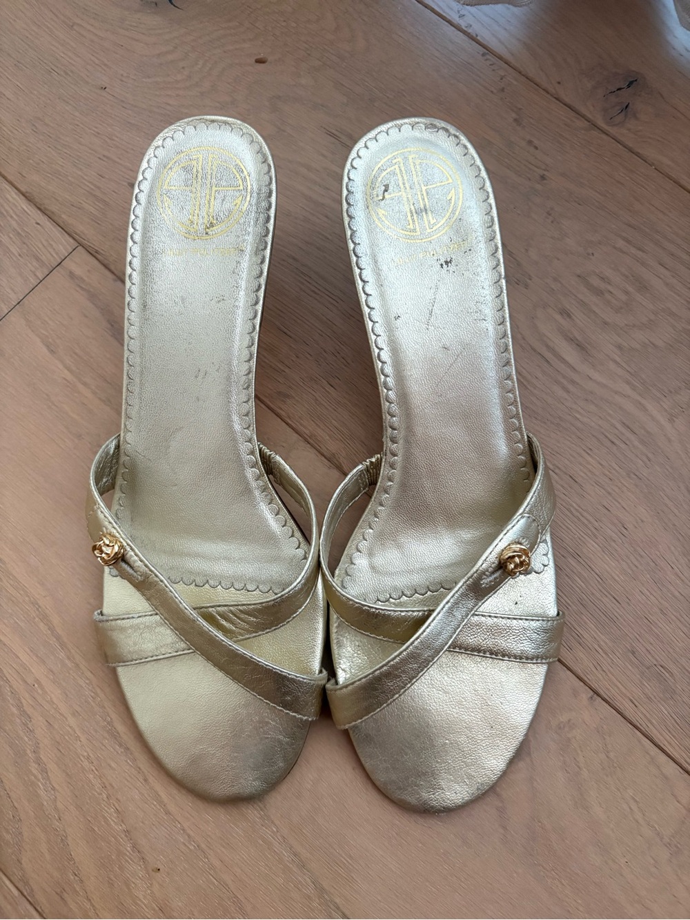 Lilly Pulitzer Gold Kitten Heel Sandals